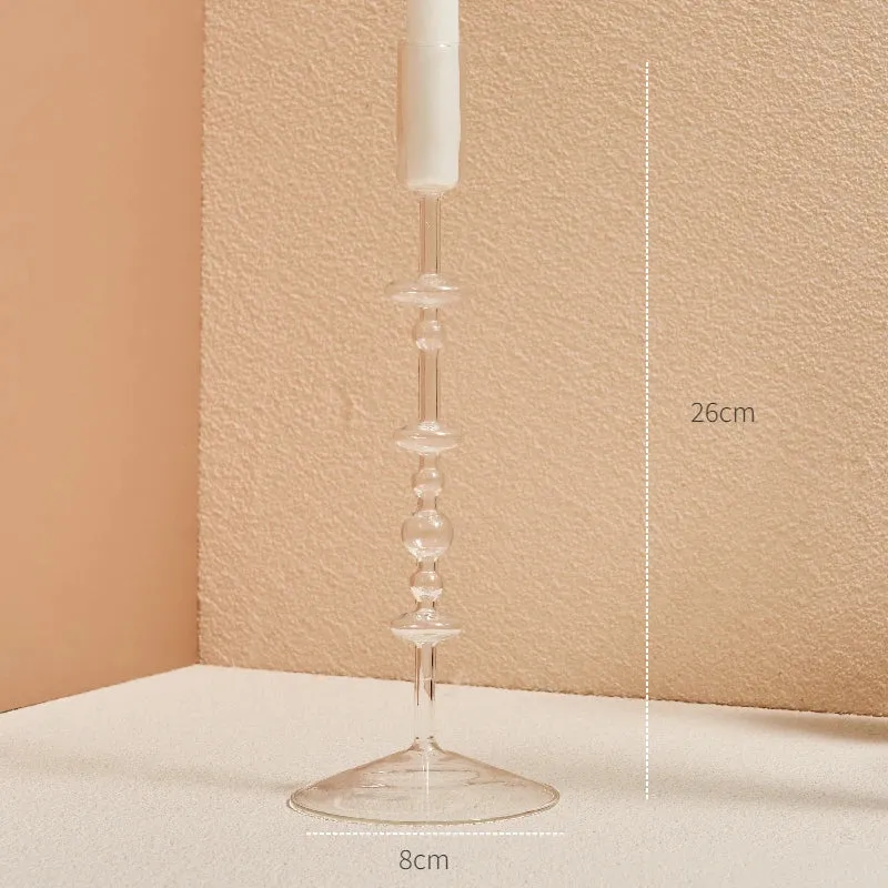 bougeoir en verre transparent décoration intérieure moderne nordique