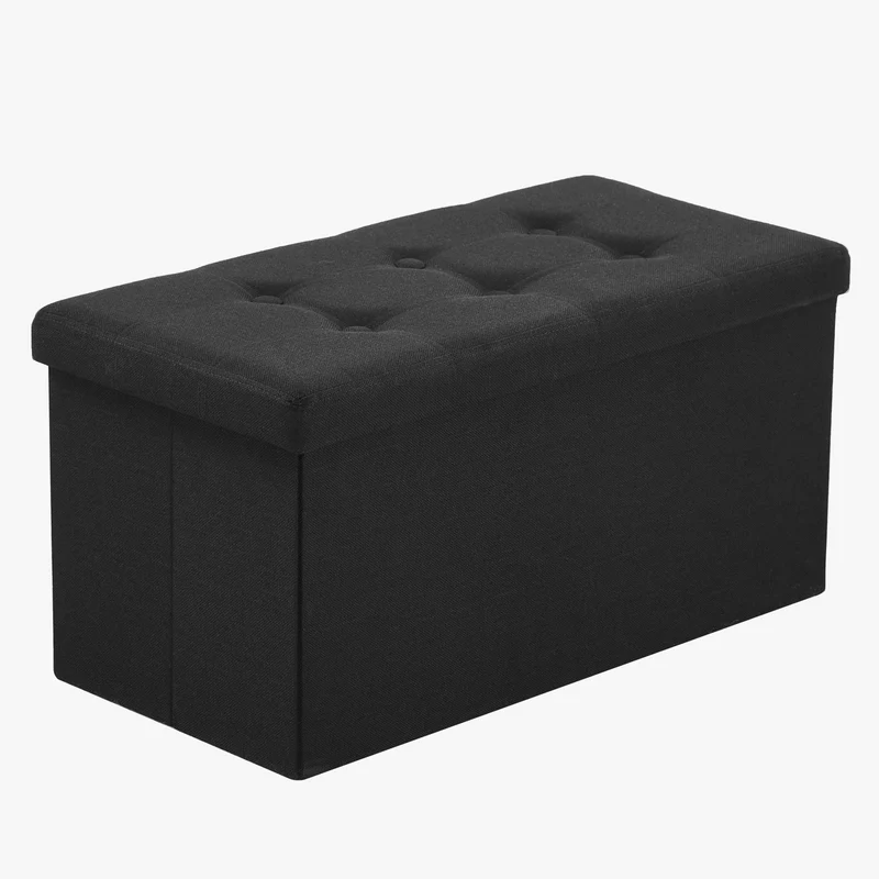 banc de rangement pliable multifonction en similicuir antidérapant