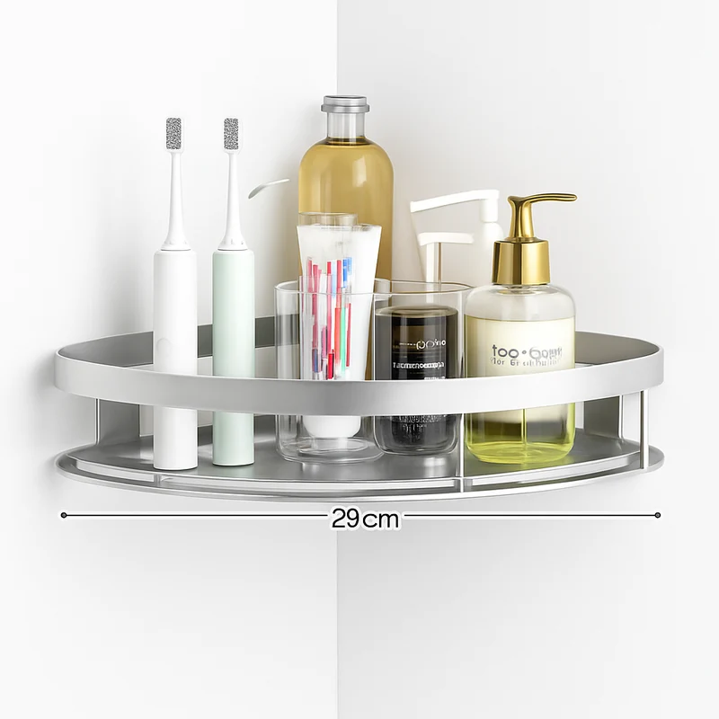 étagère murale en aluminium pour shampoing et maquillage sans perçage