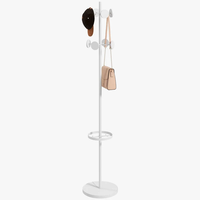 étagère en forme d'arbre avec porte-parapluie sur pied
